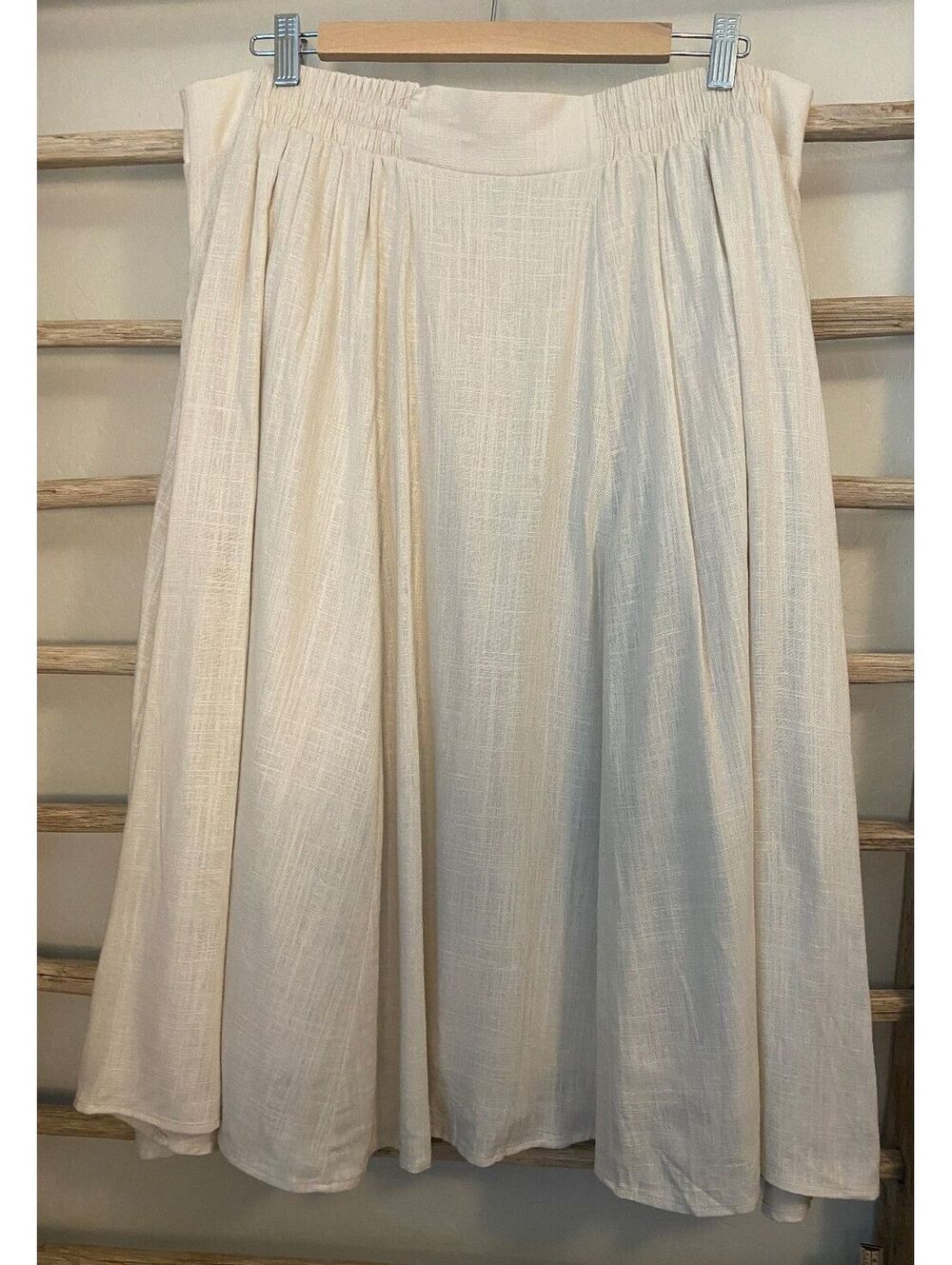 Torrid Natural Midi Linen Button Up Skirt 1X 14-16 - Picture 3 of 9